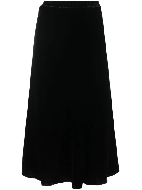 Gold Hawk velvet maxi skirt Black GH4676