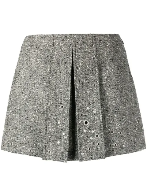 Durazzi Milano rivet-detail pleated mini skirt Grey 22A84DZD04SK03