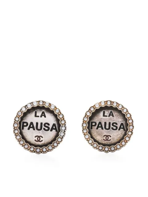 CHANEL Pre-Owned 1980s La Pausa clip-on earrings Gold 11500904