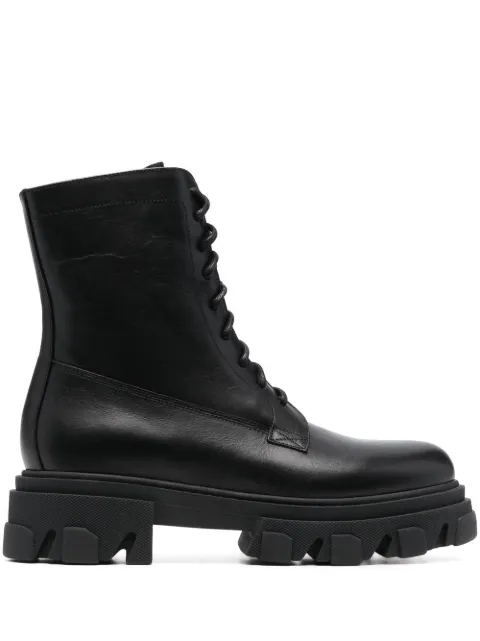 Chiara Ferragni leather lace up boots Black CF3070