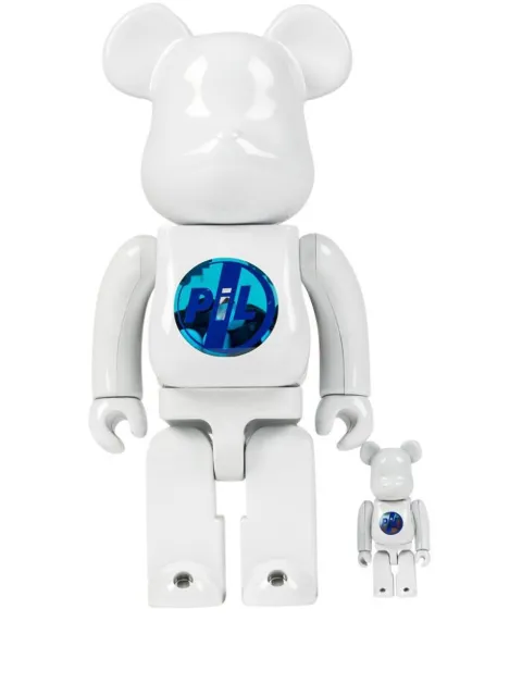 MEDICOM TOY x Public Image Limited Chrome BE@RBRICK 100% and 400% figure set White MEDI0069
