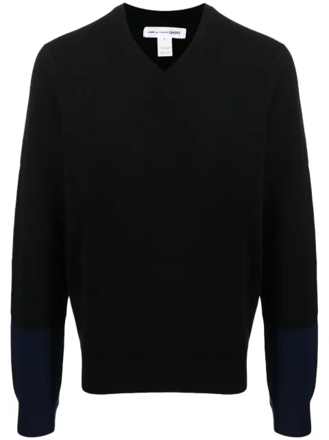 Comme Des Garçons Shirt V-neck long-sleeve jumper Black FZN111