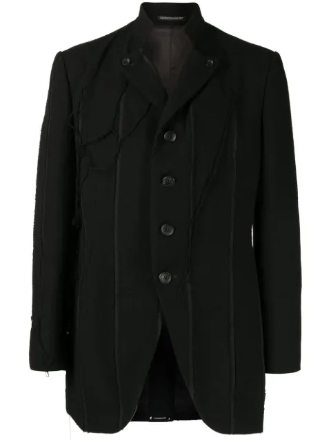 Yohji Yamamoto button-up long-sleeve blazer Black HEJ45120