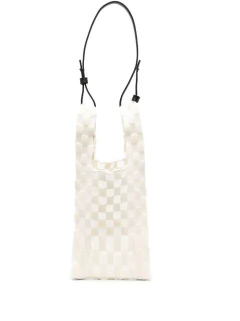 LASTFRAME interwoven sheer tote bag White L23210