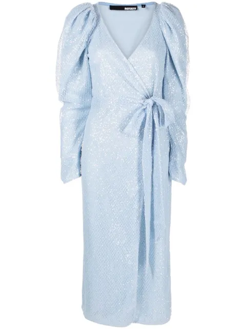 ROTATE BIRGER CHRISTENSEN sequin midi dress Blue RT2208