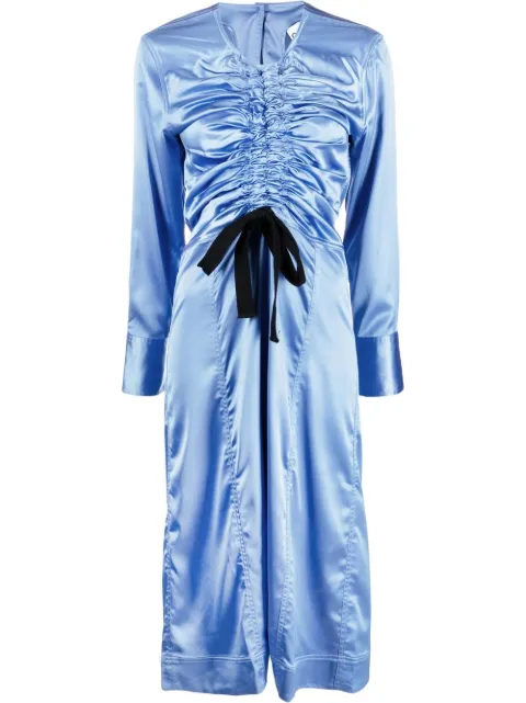 GANNI satin midi dress Blue F7344