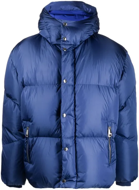 Khrisjoy padded press-stud fastenign jacket Blue DFPM053DIS
