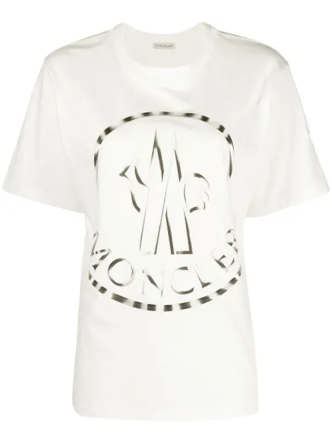 Moncler bi-colour logo-print T-shirt White H20938C00024829HP