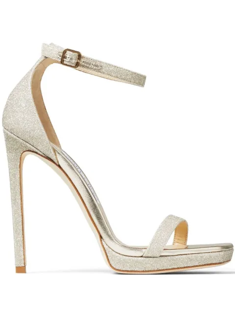 Jimmy Choo 120mm Alva glitter sandals Gold ALVA120DGZ