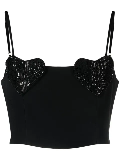 Blumarine heart-patch crop-top Black P322C188A