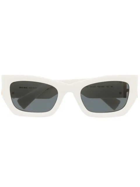 Miu Miu Eyewear logo-plaque rectangular sunglasses White SMU09W1425S0