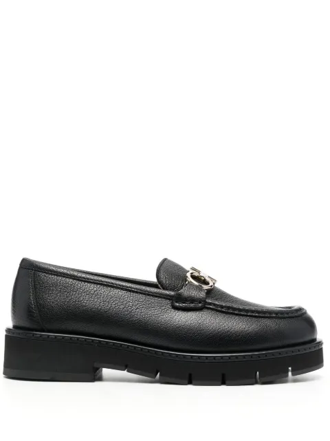 Ferragamo buckle-detail leather loafers Black 756731