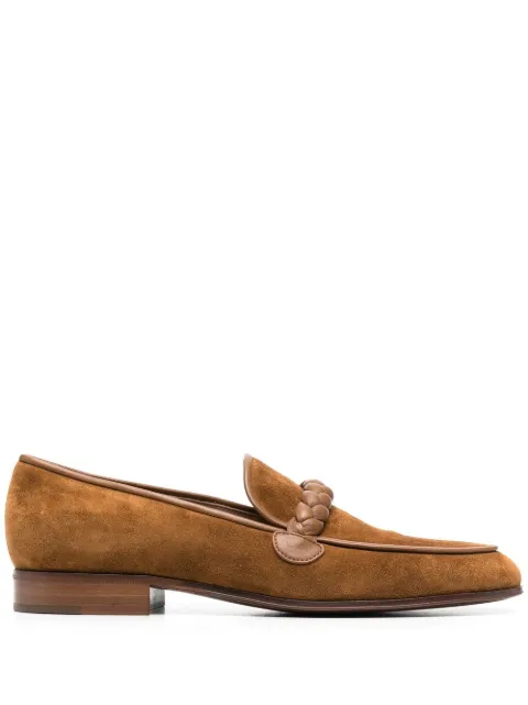 Gianvito Rossi Massimo braided suede loafers Brown U2529120CUOXUN