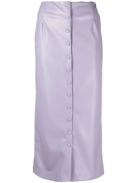 Erika Cavallini faux-leather pencil skirt Purple W2EE2WI02