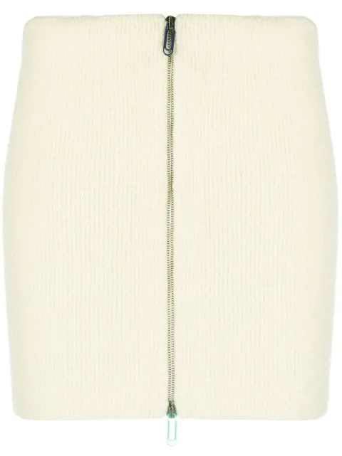 Off-White zip-front knit skirt Neutrals OWHL022F22KNI0010100