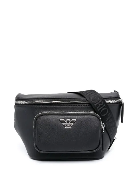 Emporio Armani leather logo-plaque bag Black Y4O238Y138E