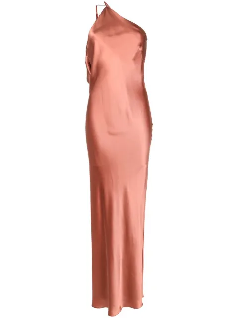 Michelle Mason single-shoulder maxi dress Orange M9363