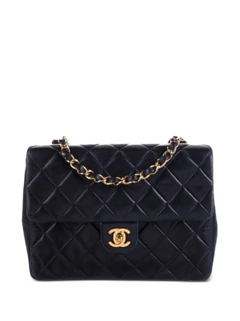 CHANEL Pre-Owned 1990s Classic Flap shoulder bag Blue CHANELNAVYBLUELAMBSKINSMALLSQUAREVINTAGE90SCLASSICFLAPBAG