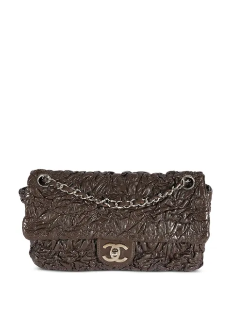 CHANEL Pre-Owned 2007 Astrakhan leather shoulder bag Brown CHANELCHOCOLATEBROWNRUCHEDWRINKLEDLEATHERMEDIUMCLASSICFLAPBAG