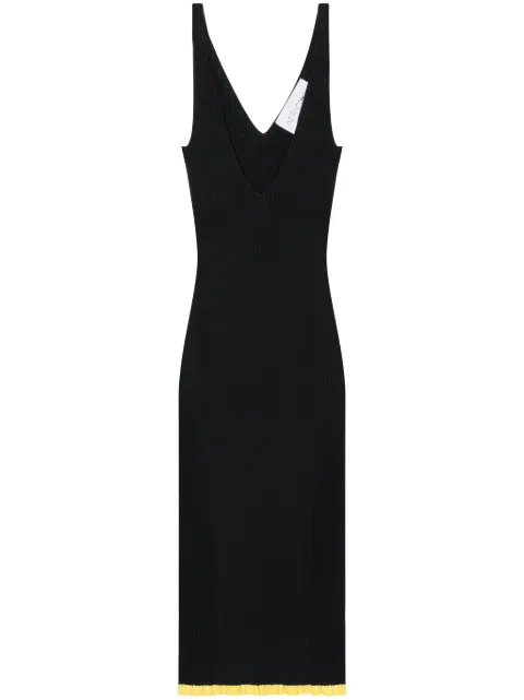 AZ FACTORY x Ester Manas V-neck ribbed midi dress Black 22DRS125K08