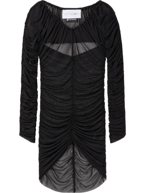 AZ FACTORY x Ester Manas ruched-detailed top Black 22TOP087ME1