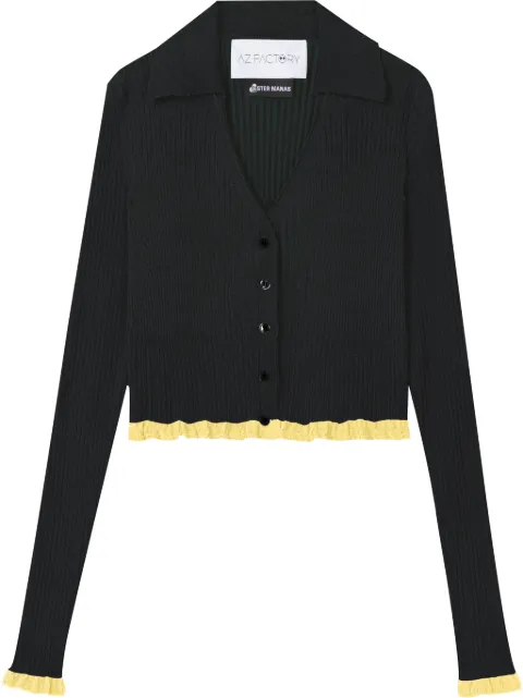 AZ FACTORY x Ester Manas ribbed cropped cardigan Black 22TOP082K08