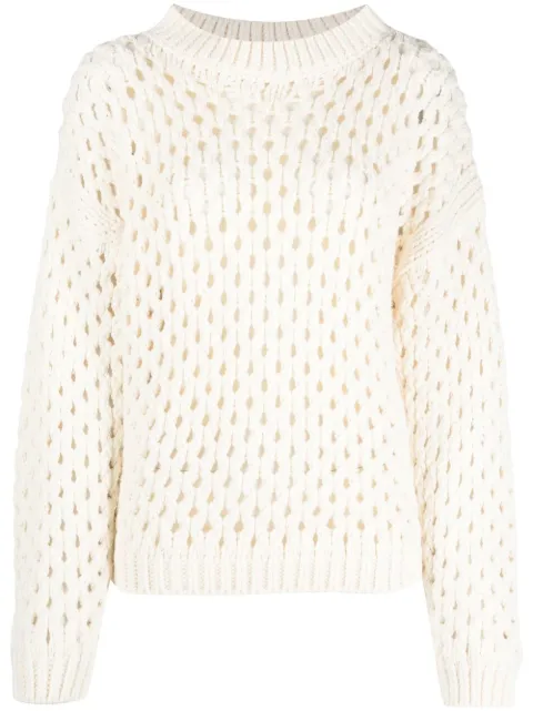 Alysi open-knit crew neck jumper Neutrals 252455A2019