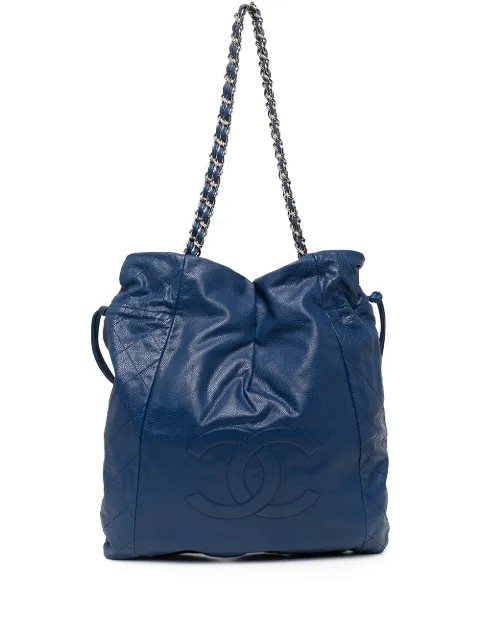 CHANEL Pre-Owned Timeless Faux-Drawstring tote bag Blue ChanelTimelessFauxDrawstringRoyalBlueCaviarLeatherShoppingTote