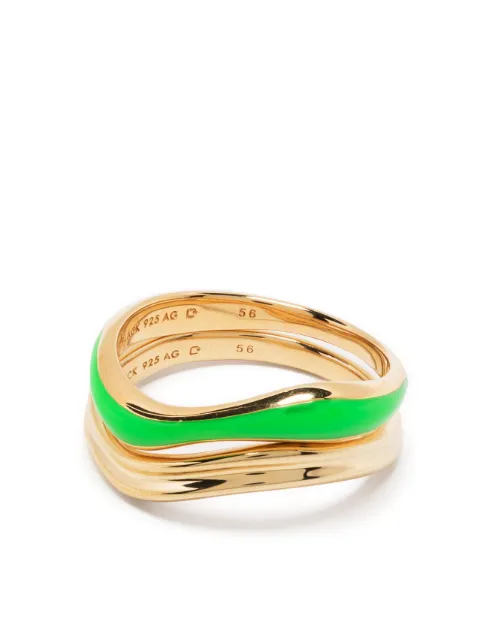 Maria Black Soma Neon gold-plated ring stack Gold 500427YG