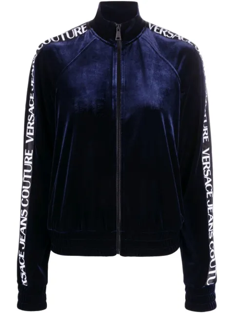 Versace Jeans Couture logo-tape zipped sweatshirt Blue 73HAI315J0008