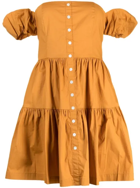 STAUD Elio off-shoulder dress Orange 907457