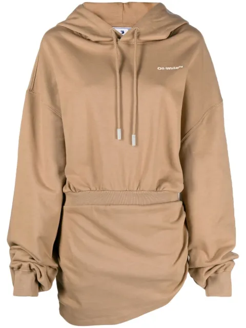 Off-White For All hooded sweatshirt dress Brown OWDB423F22JER0016004