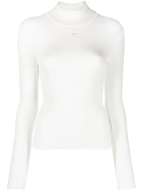 Courrèges ribbed-knit top White 322MPU022FI0001