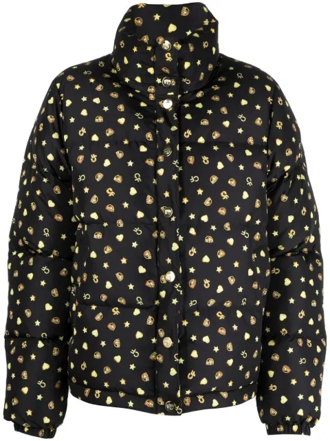 Chiara Ferragni logo print puffer jacket Black 73CBUD05CQS9D