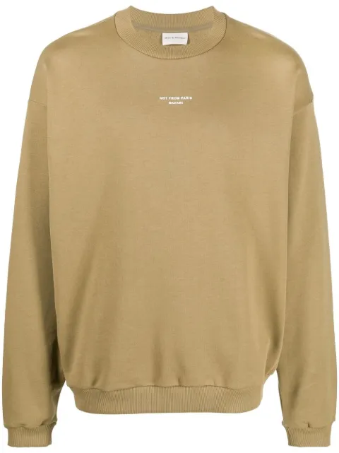 Drôle De Monsieur logo-print crew-neck sweatshirt Green ASW101CO001