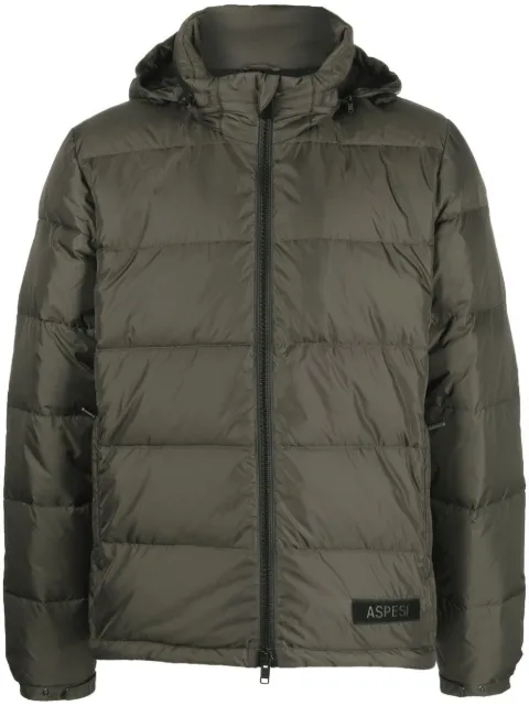 ASPESI logo-patch down puffer jacket Green I018V006