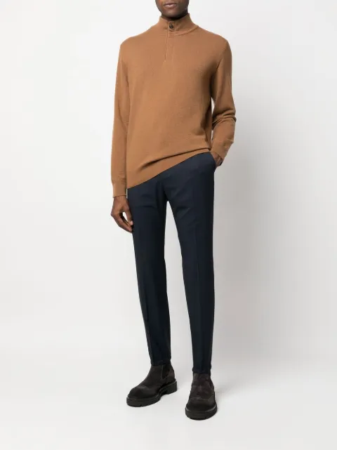 Zegna high-neck cashmere jumper Brown E8K10127