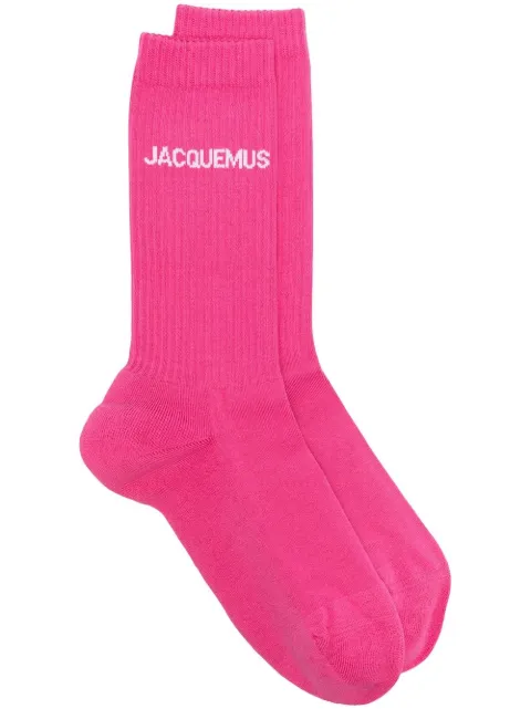 Jacquemus Les Chaussettes Jacquemus logo-intarsia socks Pink ACU00003AY00001