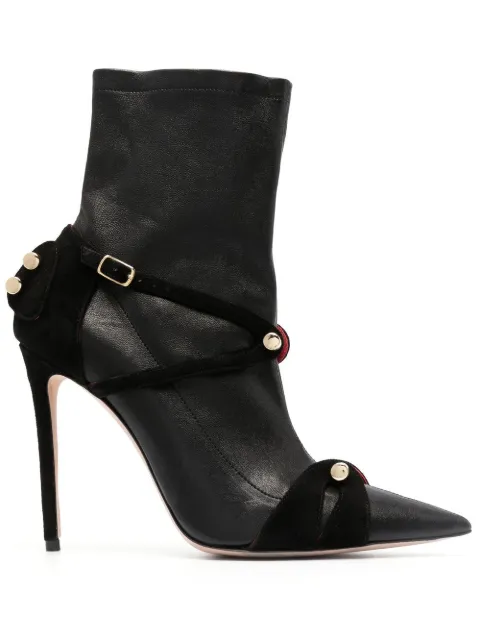 HARDOT pointed leather ankle boots Black HIMORL11B
