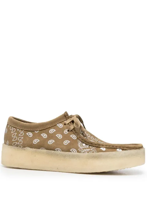Clarks Originals bandana-print suede derby shoes Green 168523