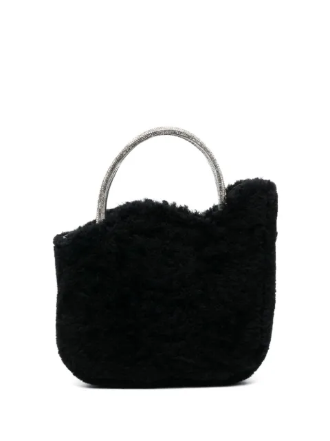 Le Silla micro Ivy shearling bag Black 9971VBAGXXXXCUR