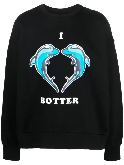 Botter graphic-print crew neck sweatshirt Black 6014J006