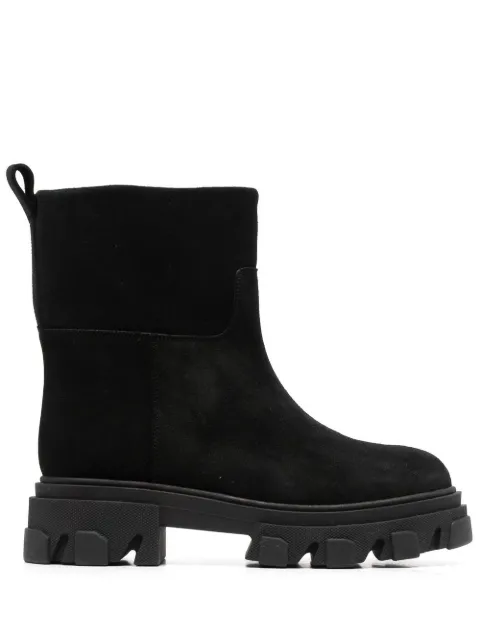 GIABORGHINI lug-sole suede ankle boots Black GIA23