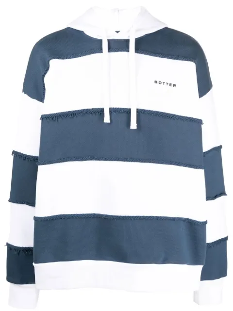 Botter logo-print striped hoodie White 6017J006