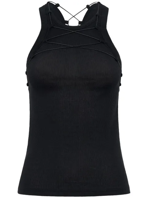 Dion Lee Lock cotton tank top Black C3099R23