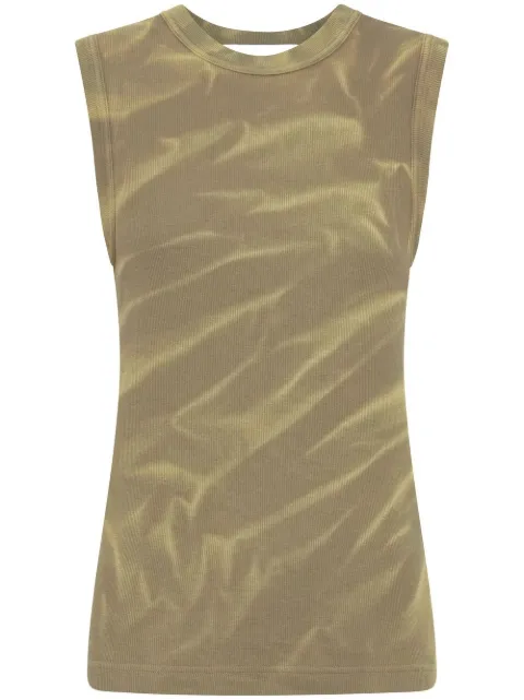 Dion Lee Sunfade crinkle-print tank top Green C3091R23