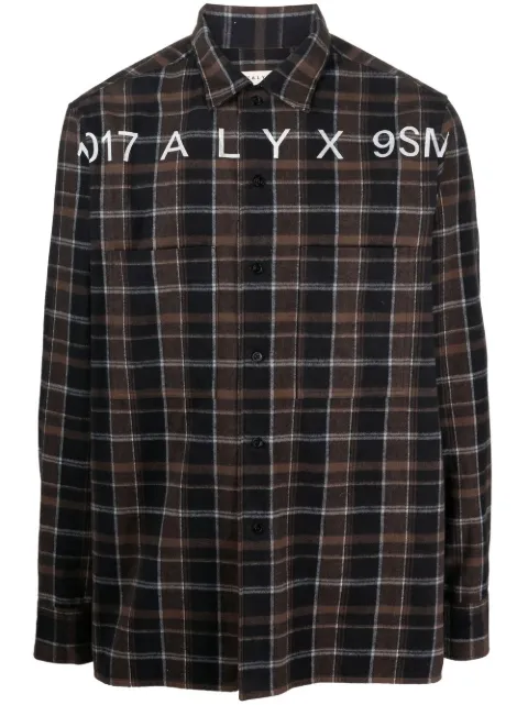 1017 ALYX 9SM cotton tartan long-sleeve shirt Brown AAMSH0173FA02