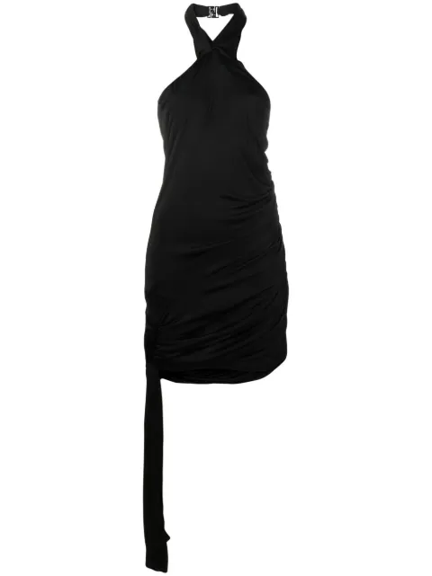 GAUGE81 drape-detail halterneck dress Black 42236LJBLACK
