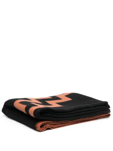 COUNTY OF MILAN Rural Cross motif soft blanket Orange CH01009G22FAB0011020