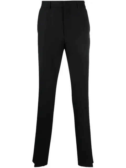 FENDI logo-plaque tailored trousers Black FB0366AL5A